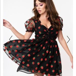 Unique Vintage Strawberry Dress